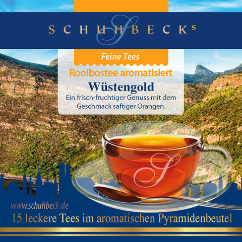 Rooibostee aromatisiert - Wüstengold 15 Pyramidenbeutel